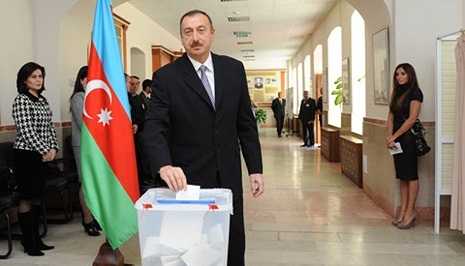 Azerbaijani president and his spouse vote in municipal elections